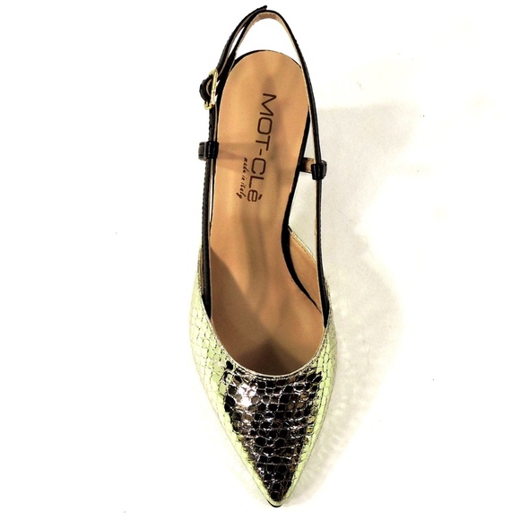 MOT-CLe' 🇮🇹 WOMEN'S GOLD LEATHER FASHION SANDALS - Picture 5 of 7